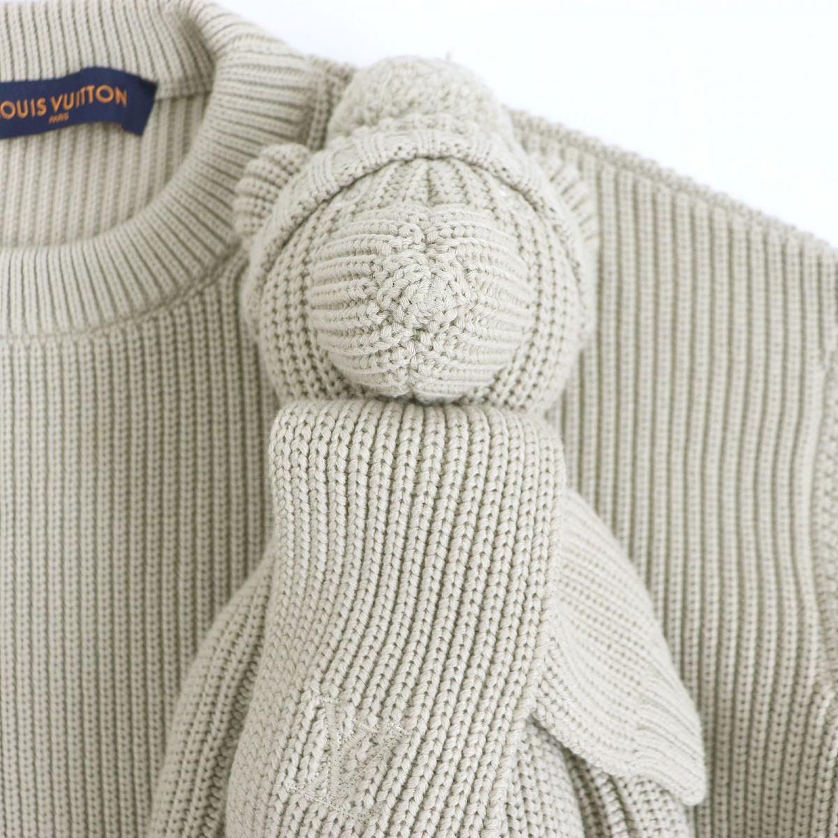 LOUIS VUITTON knit Main: 56% cotton, Main: 44% polyester, Filling: 100% polyester beige mens S