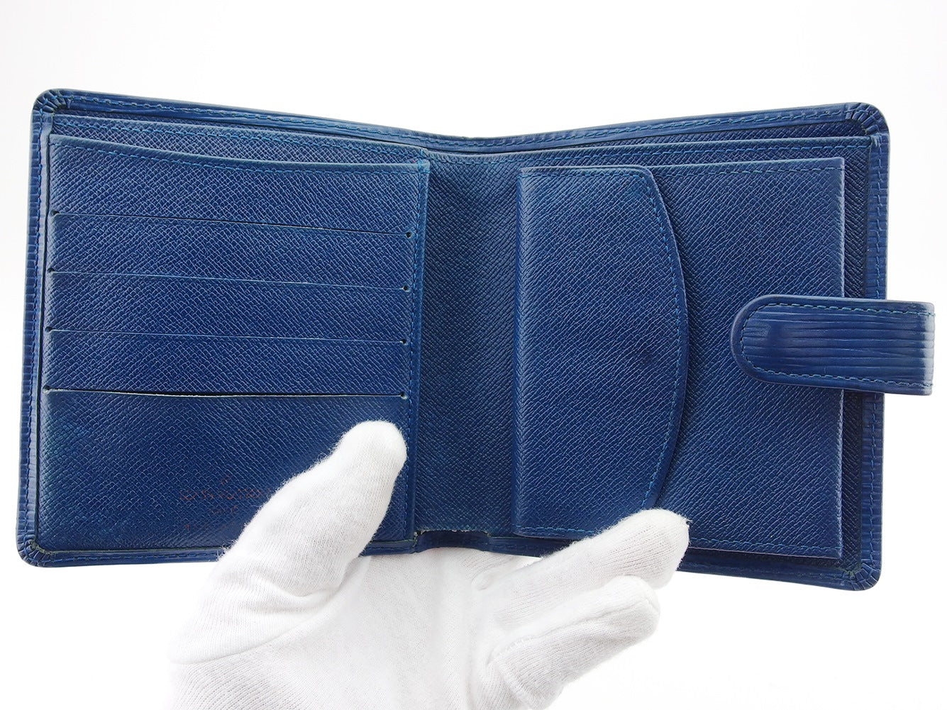 LOUIS VUITTON Bifold Wallet M63555 blue Porte Billets Compact