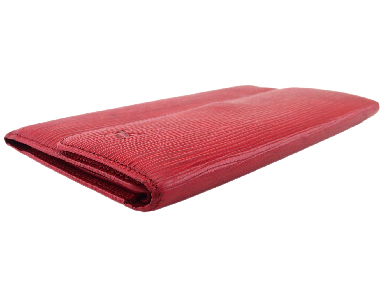 LOUIS VUITTON Tri-fold wallet Red Porte Tresor International