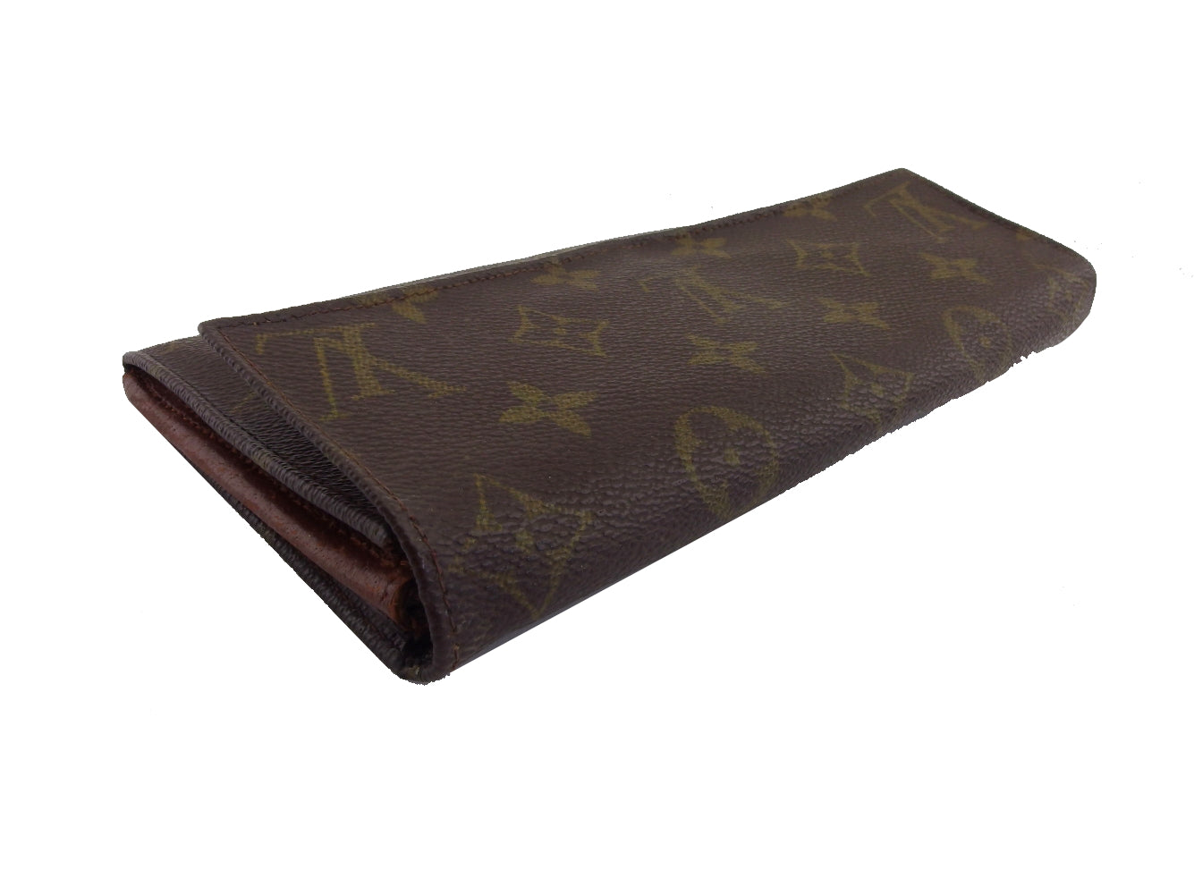 LOUIS VUITTON Long Wallet Purse Brown x beige Pochette Porto Monécredi
