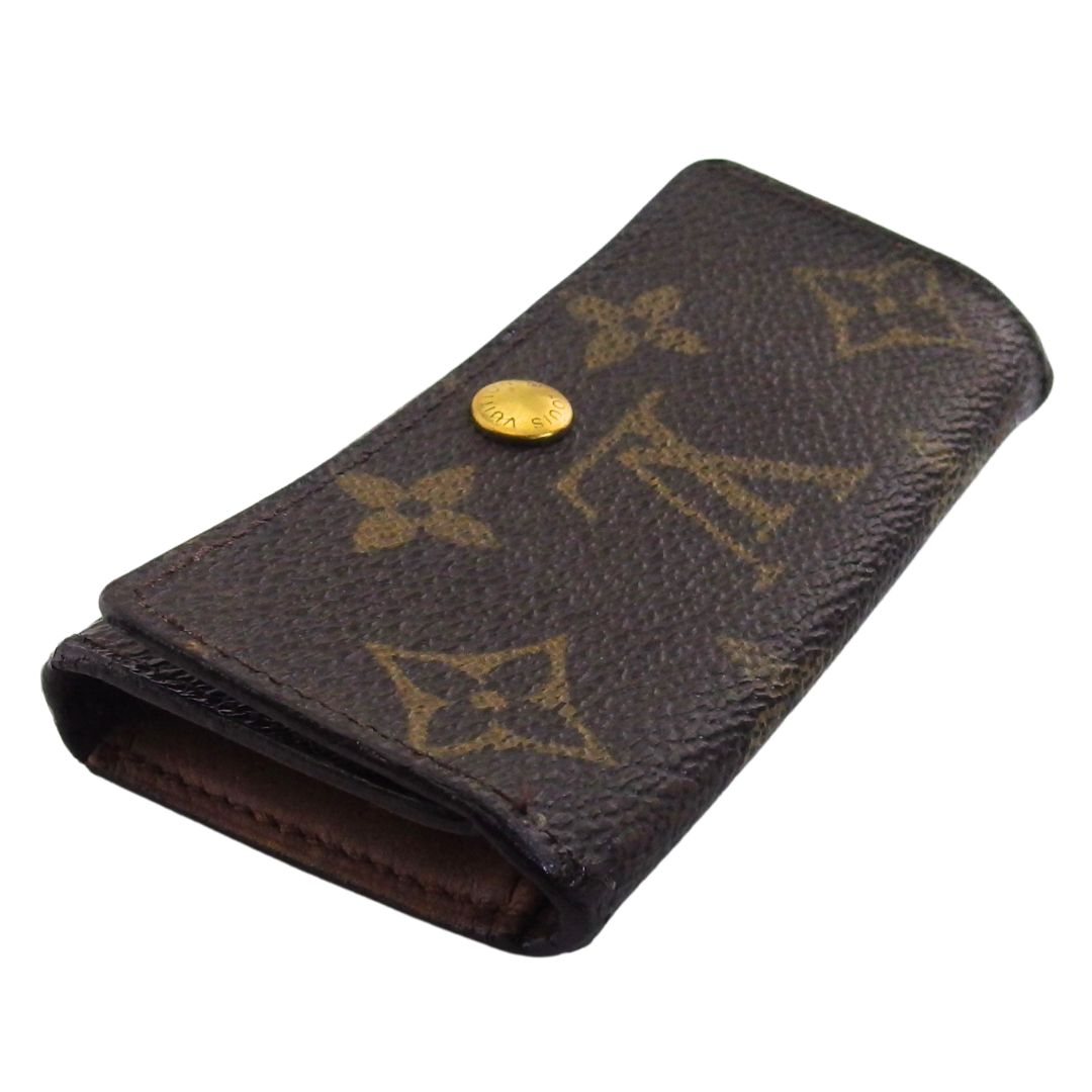 LOUIS VUITTON Key case Key holder Brown x beige x gold Multicles4