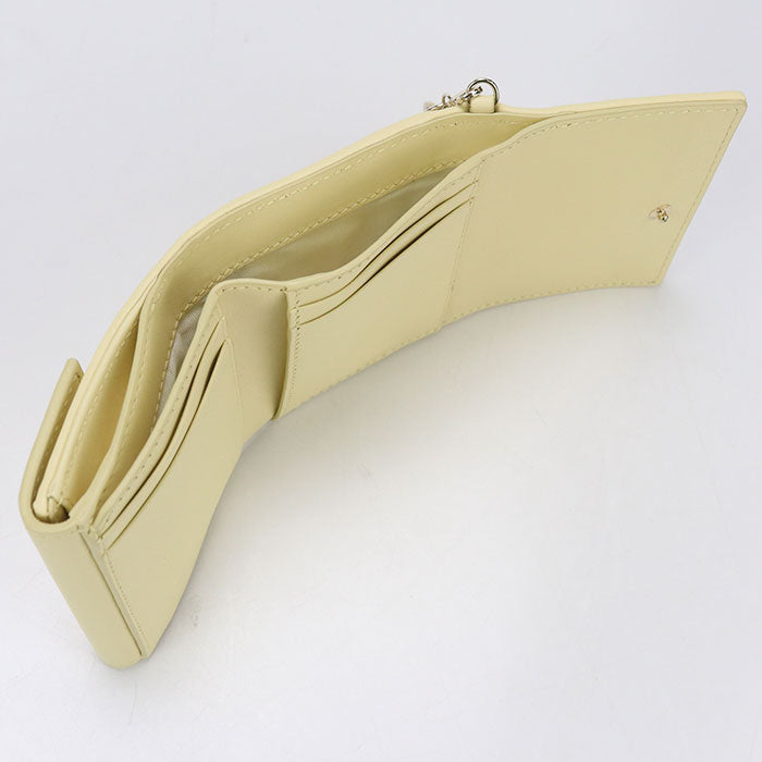 Dior Lotus wallet Lady Dior Three fold wallet lambskin yellow Women