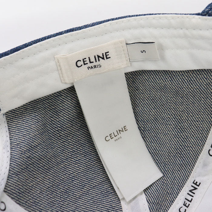 CELINE 2AUT4930F denim baseball cap Triomphe cap/cotton 100% blue Women