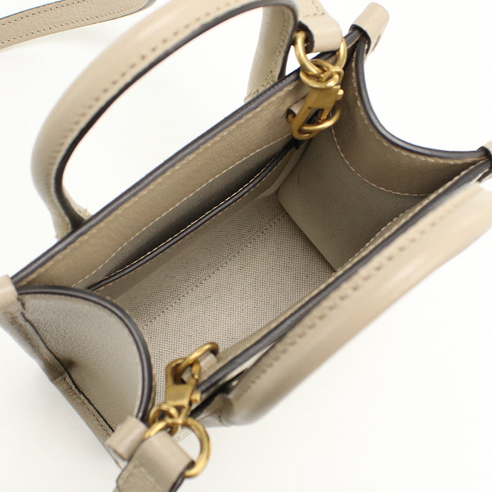 GUCCI 671623 Tote Bag Interlocking G 2WAY Mini Tote Bag GG Supreme Canvas,leather beige Women