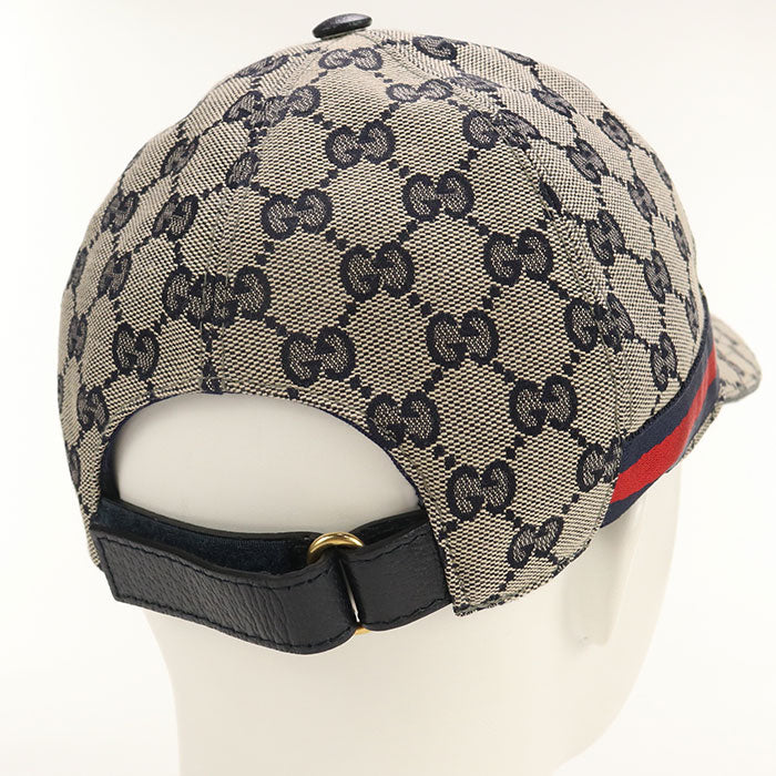 GUCCI 696845 cap GG canvas Baseball cap polyester,Polyamide, Cotton Navy mens(unisex)