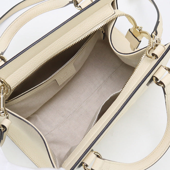 GUCCI 607722 CAO0G 9522 2WAY Soho Tote Bag leather white Women