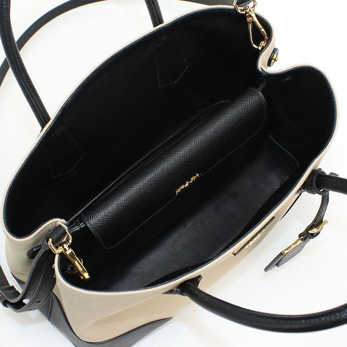 PRADA BN2887 2WAY Canapa Tote Bag canvas beige Women