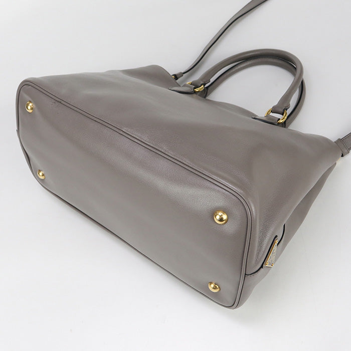 PRADA 1BA579 2EBJ F0572 2WAY Tote Bag Grain calf gray Women