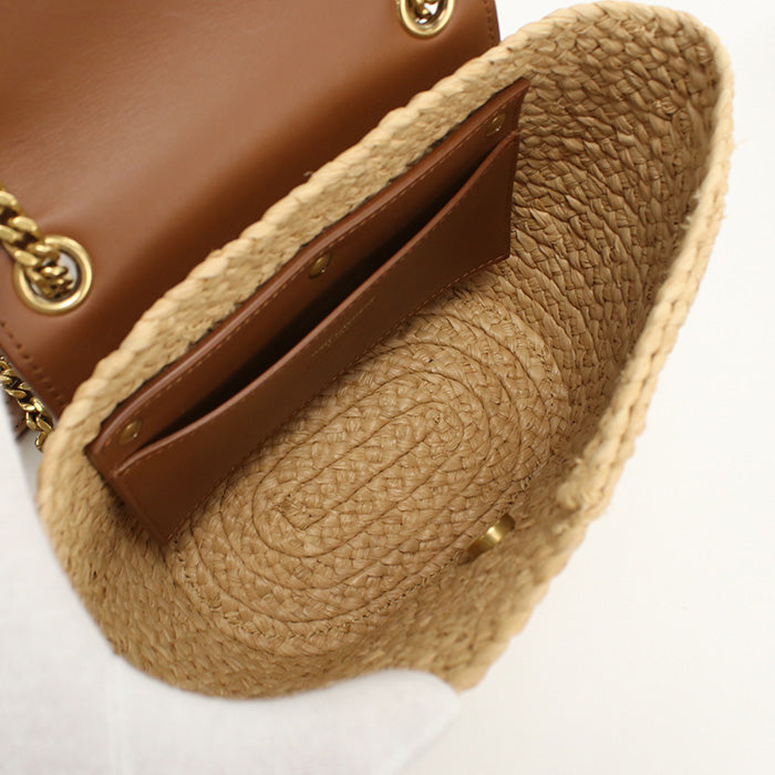 SAINT LAURENT 774269 Manon mini bag Basket bag Raffia/leather beige Women