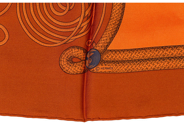 Hermes Brandebourg Orange Scarf Latham