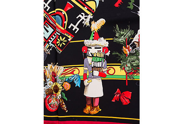 Hermes Black Kachinas Scarf