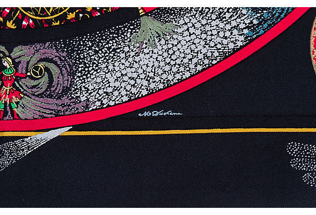 Hermes Black Feux d'Artifice Pochette