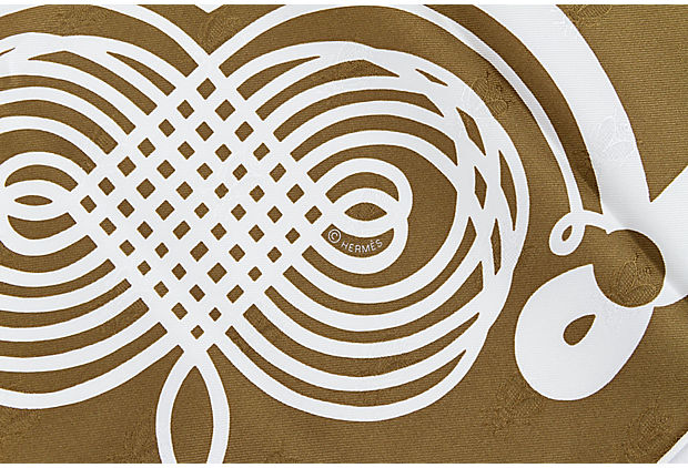 Hermes Brown & Cream Brandebourgs Scarf