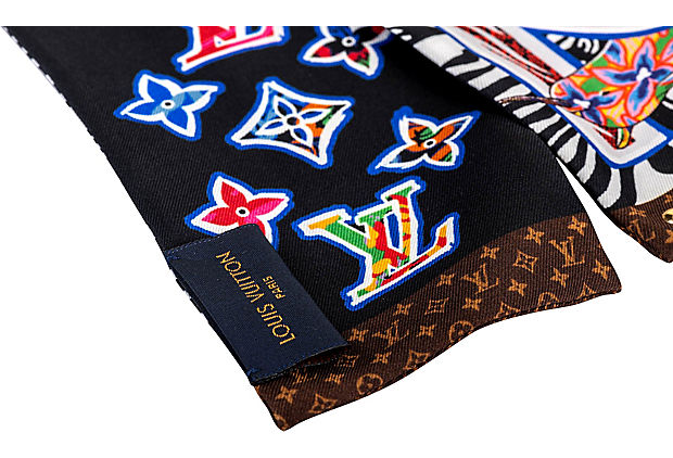 Hermes Black Zebra Maxi Twilly Scarf