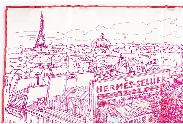 Hermes Fuchsia Le Jardin Silk Gavroche