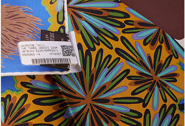 Hermes Blue Silk Giraffe Gavroche Scarf