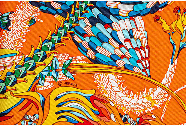 Hermes Tropical Flowers Orange Gavroche