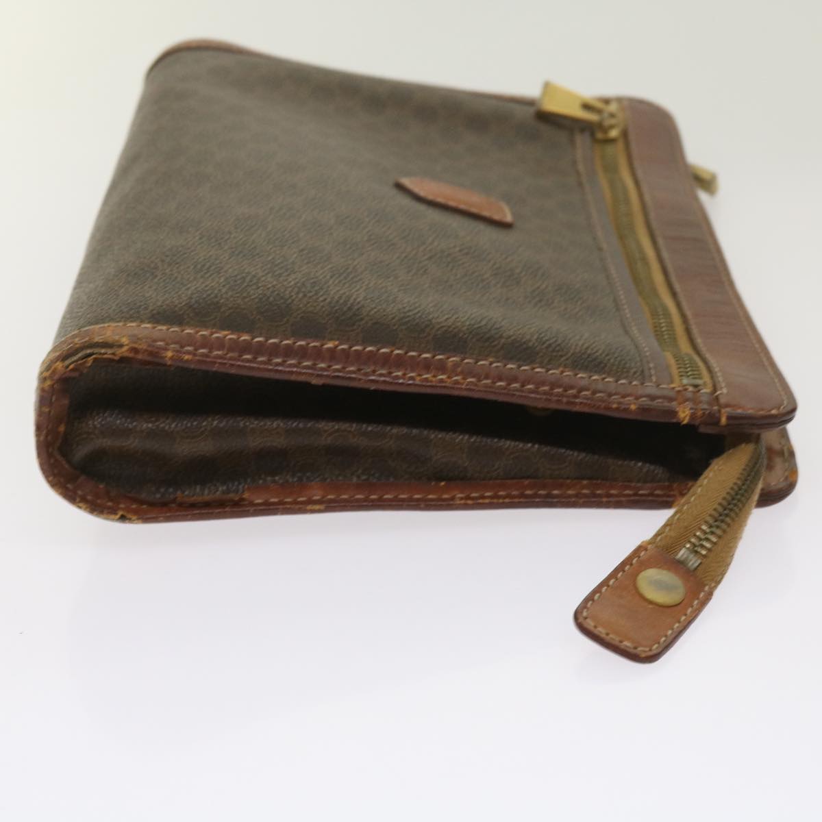 Luxury CELINE Macadam Canvas Clutch Bag Shoulder Bag PVC 3Set Brown Beige 10921