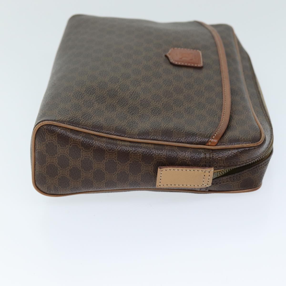 Luxury CELINE Macadam Canvas Clutch Bag PVC Brown 12150