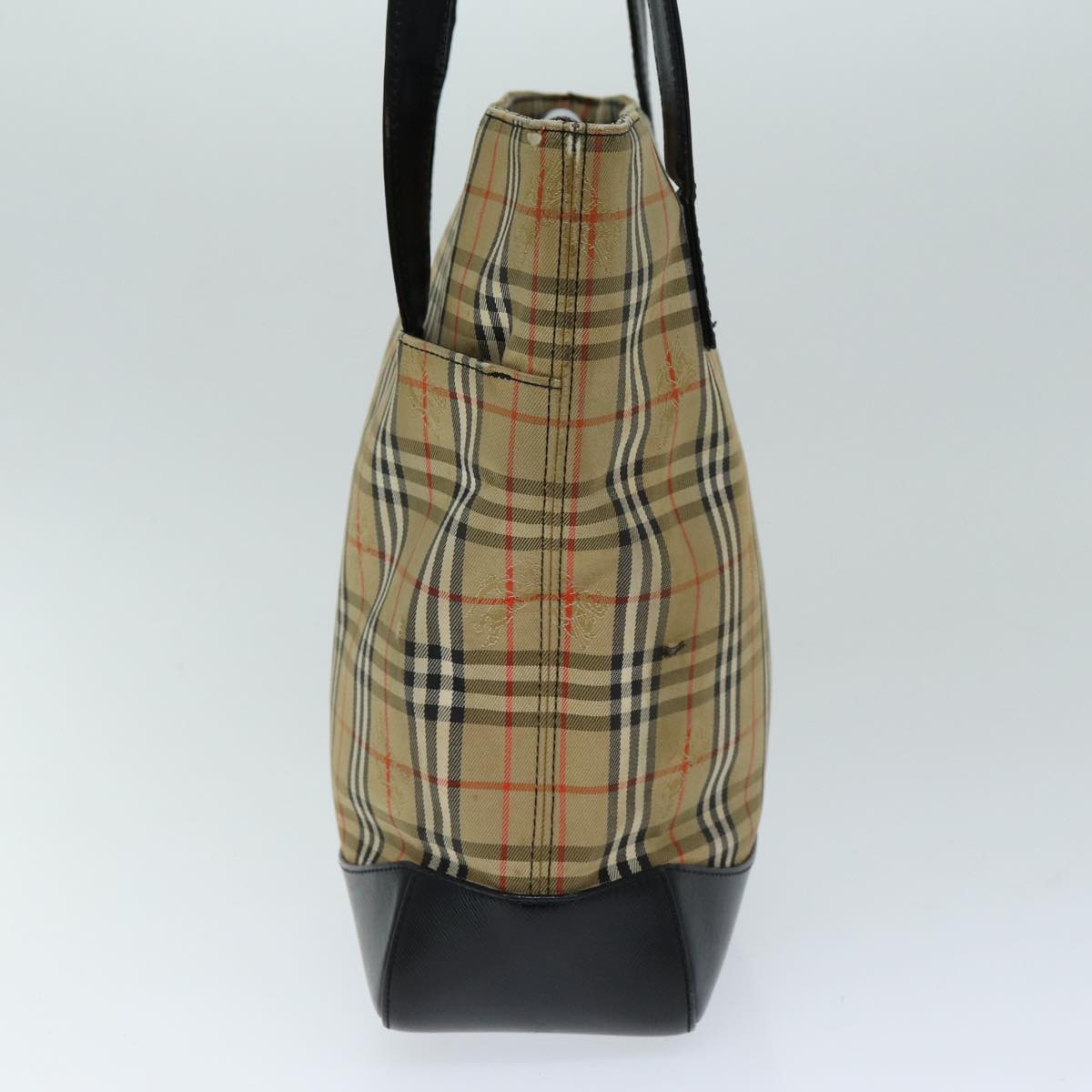 Luxury Burberry Nova Check Tote Bag Canvas Beige Auth yk12758