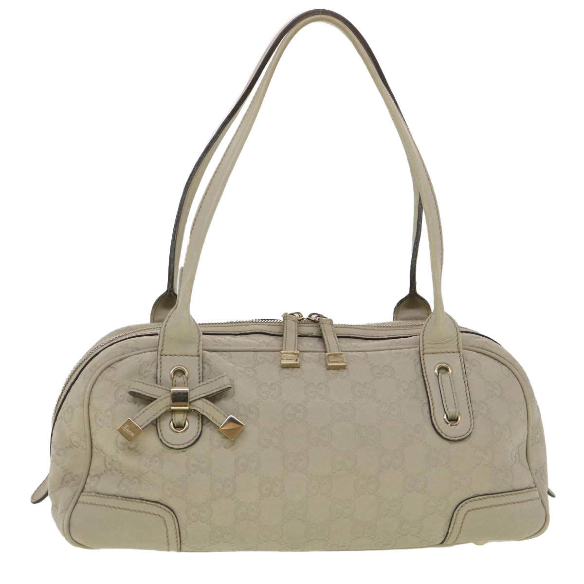 GUCCI ssima Shoulder Bag Leather White 161720 yk6036