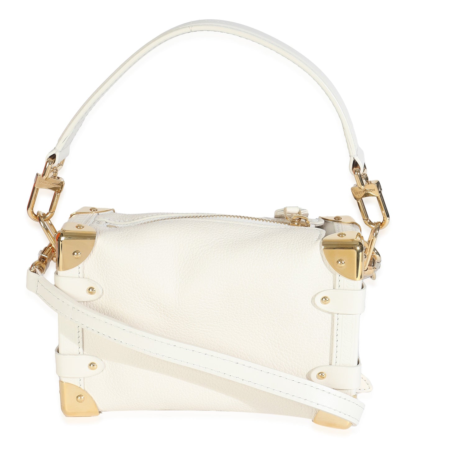 Louis Vuitton Chalk Grained Calfskin Side Trunk PM