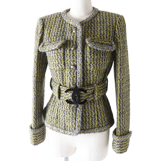 Chanel Coat with COCO Mark Buttons Classic Flap Tote