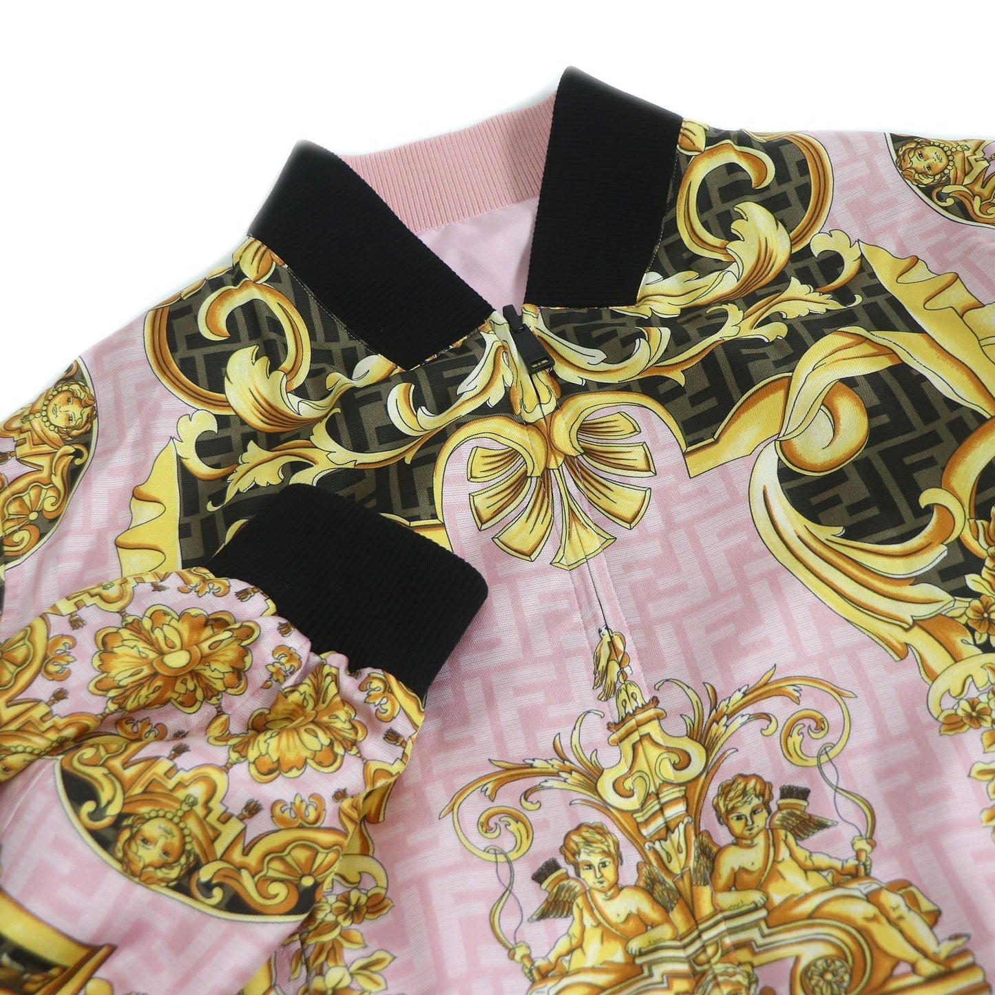 FENDI Blouson FW1091 Main: 100% silk, part: 90% cotton, part: 8% nylon, part: 2% elastane (polyurethane) Pink type mens 48