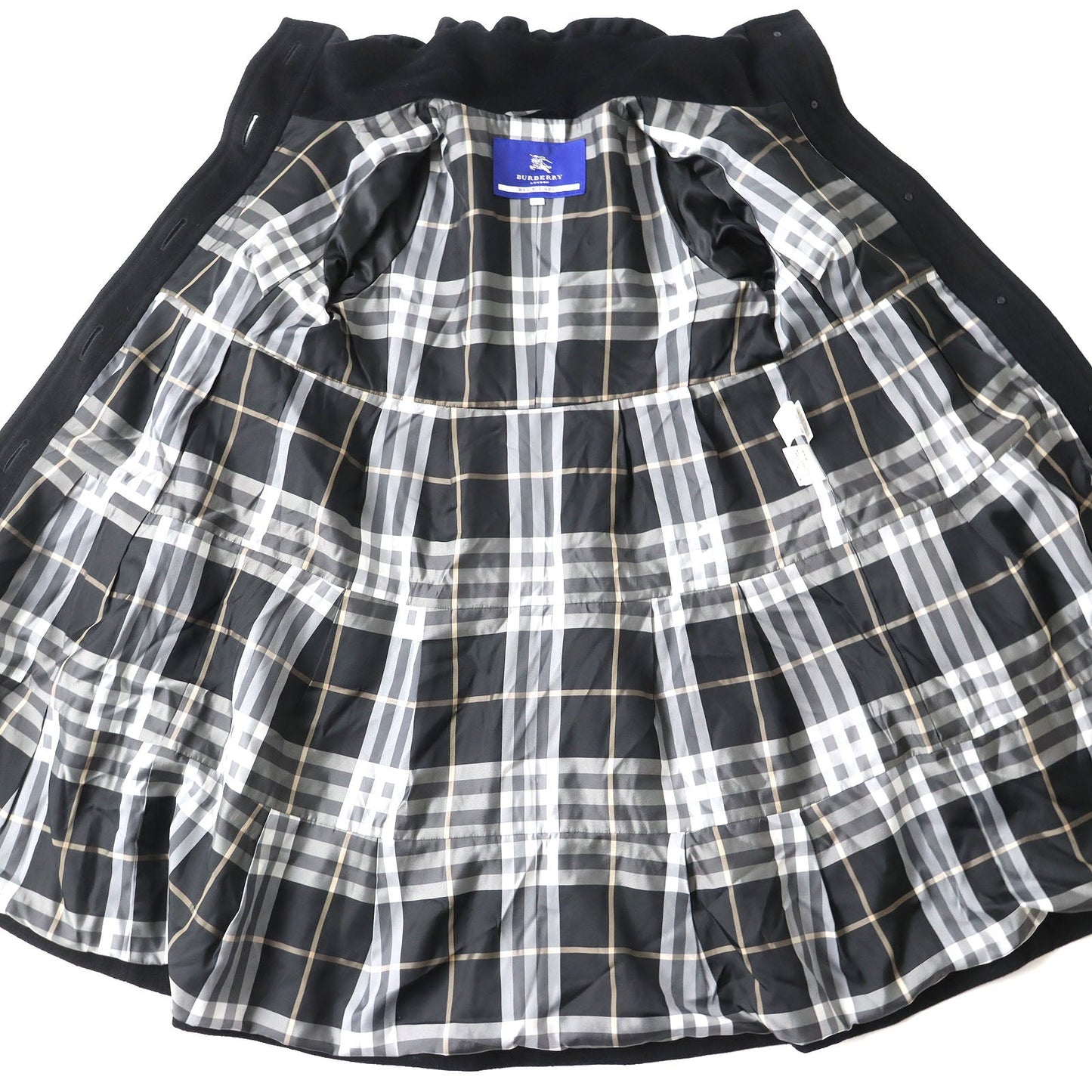 BURBERRY BLUE LABEL coat Outer material: 50% wool, Outer material: 30% rayon, Outer material: 20% angora, Lining (body): Cupra polyester Lining (sleeve): Polyester black Women 38