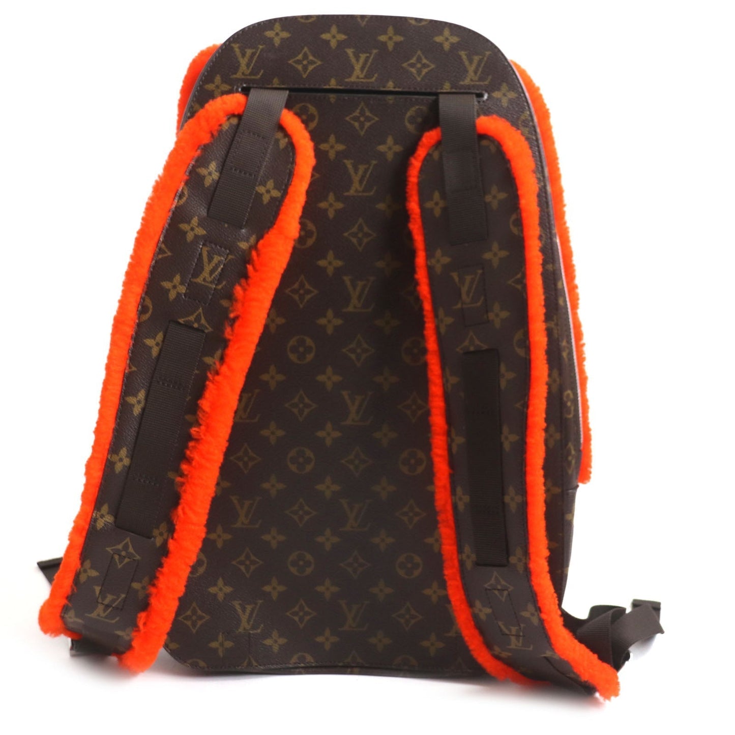LOUIS VUITTON Backpack M40277 Monogram canvas x fleece/sheepskin Orange Monogram 2014 Celebrating Monogram Sac a do Bosphore mens Used
