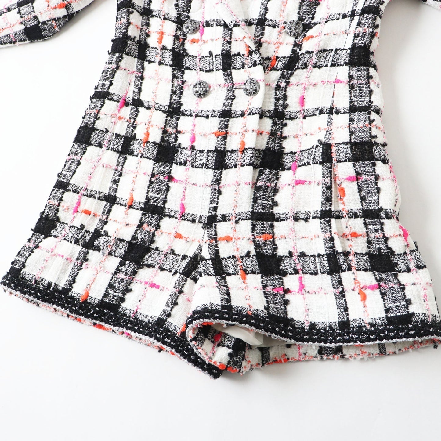 CHANEL overalls 20S P64167 Outer material: 89% nylon, Outer material: 4% cotton, Outer material: 4% acrylic, Outer material: 3% rayon, Lining: , Slit thread specification Lining: 100% silk White Black Pink Orange Women 34