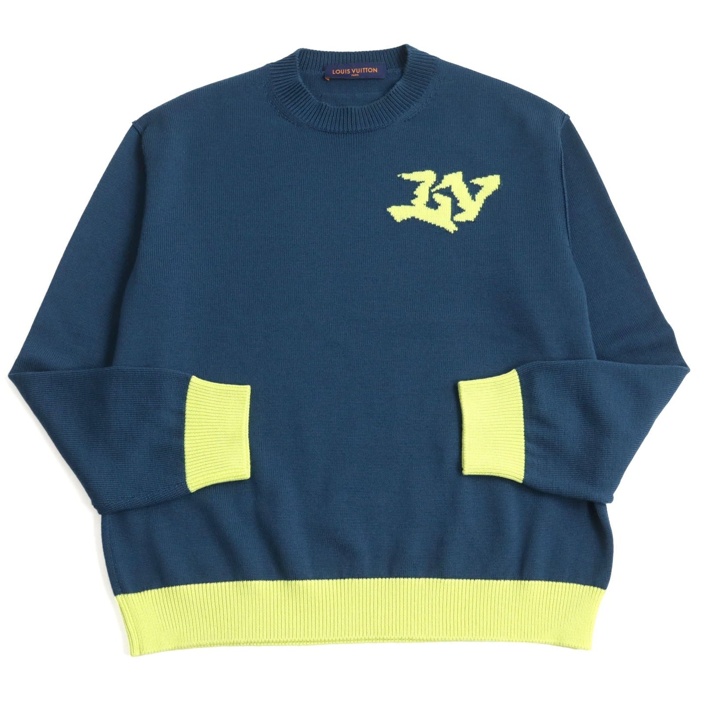 LOUIS VUITTON knit HNN02W Main: 100% wool Blue yellow mens M