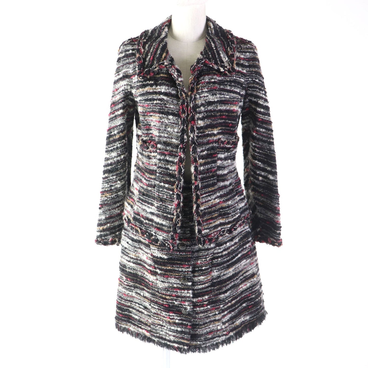CHANEL setup P41820Ã¯Â¿Â½EP41816 Outer material: 35% wool, Outer material: 32% cotton, Outer material: 19% alpaca, Outer material: 9% nylon, Outer material: 5% acrylic, Lining: 100% silk multicolor Women 38
