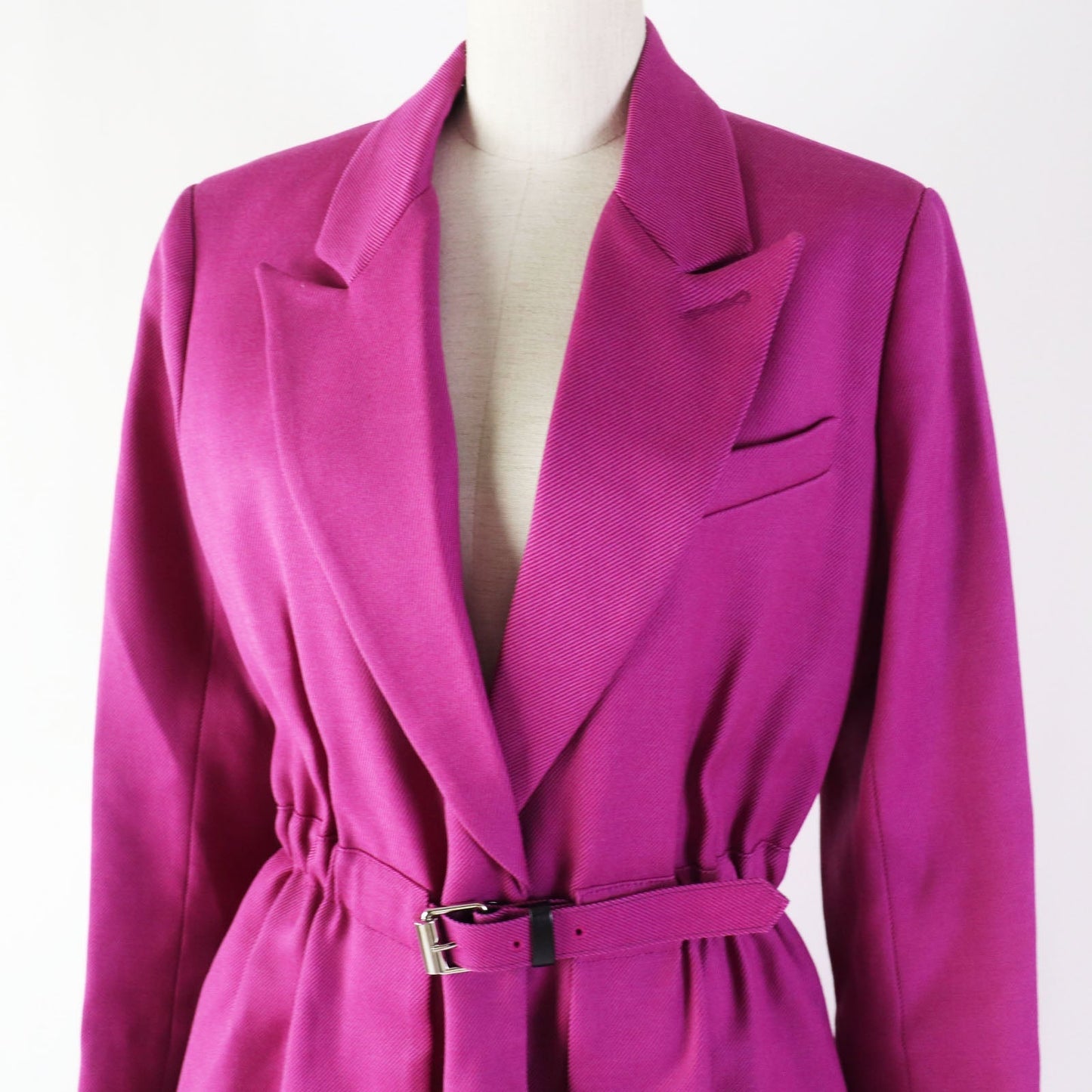 LOUIS VUITTON coat Outer: 60% silk, Outer: 24% wool, Outer: 16% nylon, Lining: 50% rayon, Lining: 50% cupra, Polyurethane coating purple Women 38
