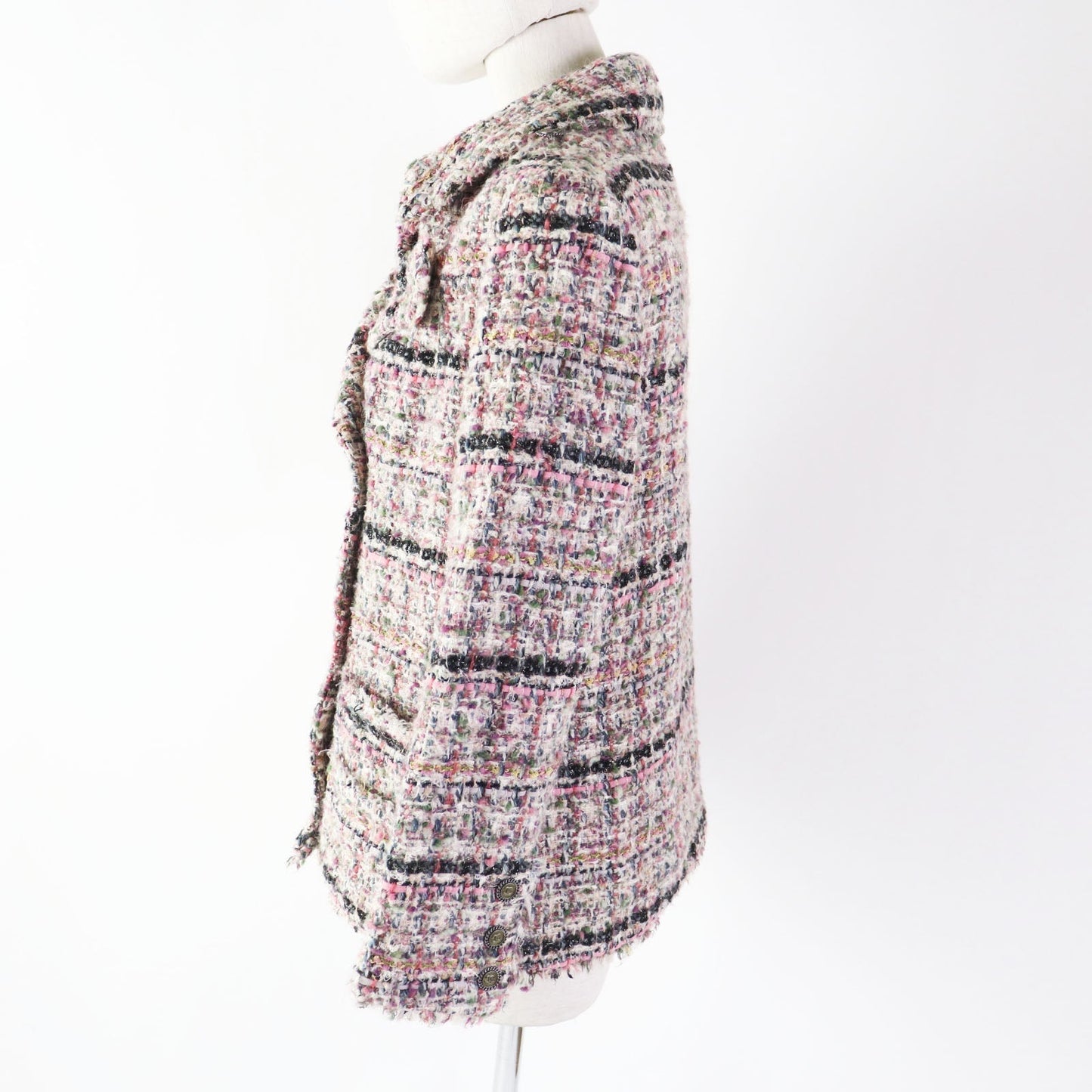 CHANEL tailored jacket 05A P26908 Outer: 40% wool, Outer: 20% mohair, Outer: 10% cotton, Outer: 10% acrylic, Outer: 10% silk, Outer: 6% nylon, 4% polyester, Lining: 96% silk, 4% polyurethane Multi Women 40