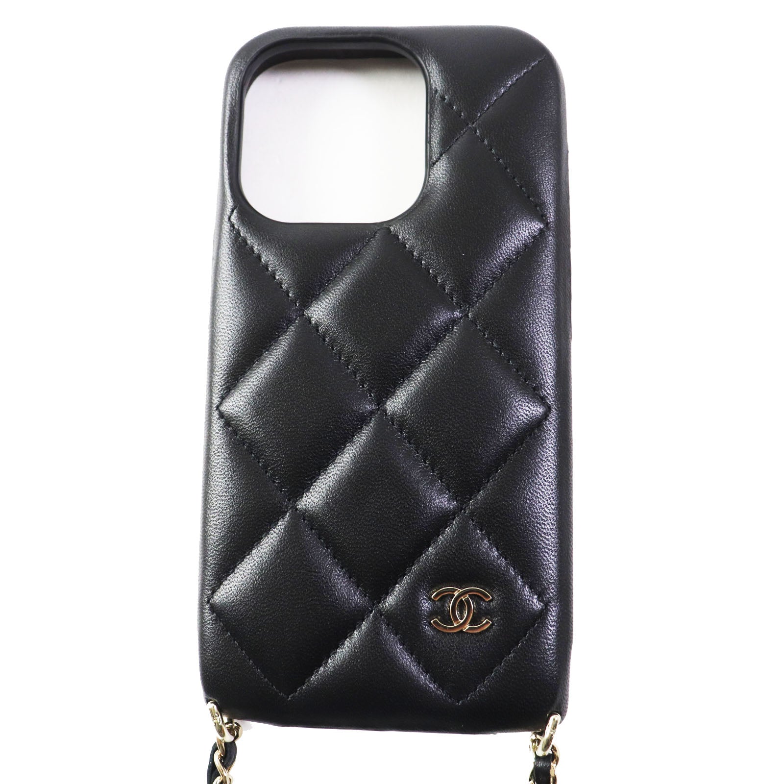 Chanel Matrasse iPhone 14 Pro Case Black Classic Flap Tote