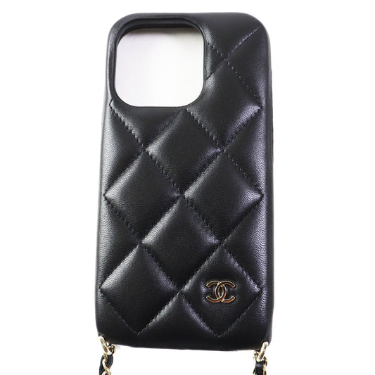 Chanel Matrasse iPhone 14 Pro Case Black Classic Flap Tote