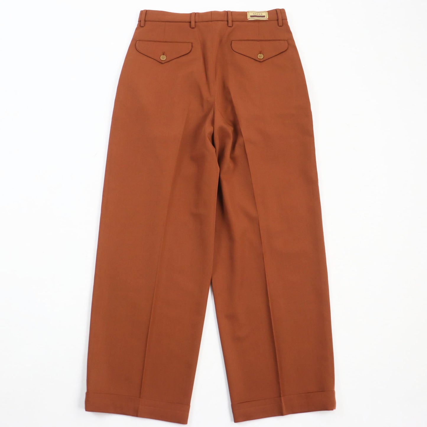 GUCCI slacks 690474 Main: 100% wool, part: 84% polyester, part: 16% metal fiber Brown Gucci label trousers mens 44
