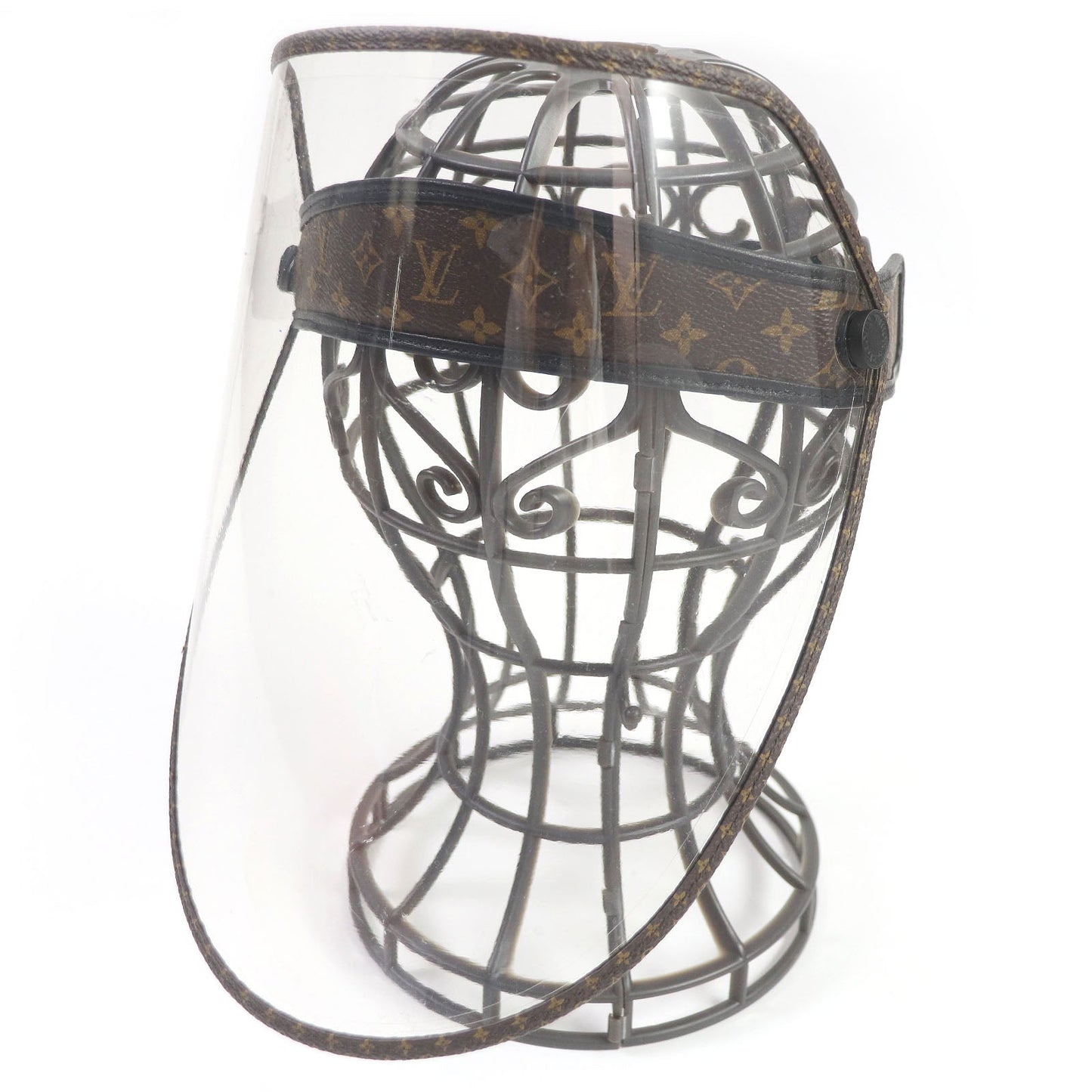 LOUIS VUITTON Sun visor M76727 Part: Monogram canvas Brown clear Bijou LV Shield Women