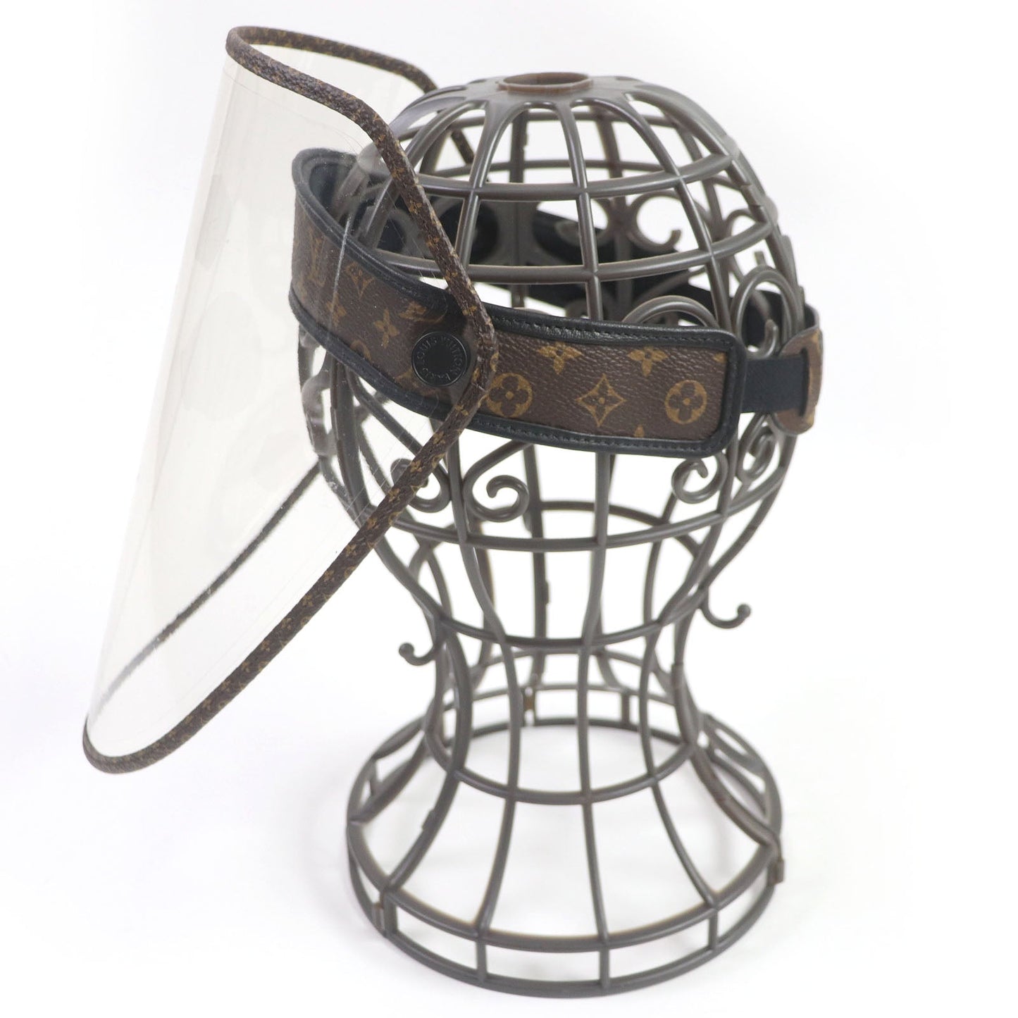 LOUIS VUITTON Sun visor M76727 Part: Monogram canvas Brown clear Bijou LV Shield Women