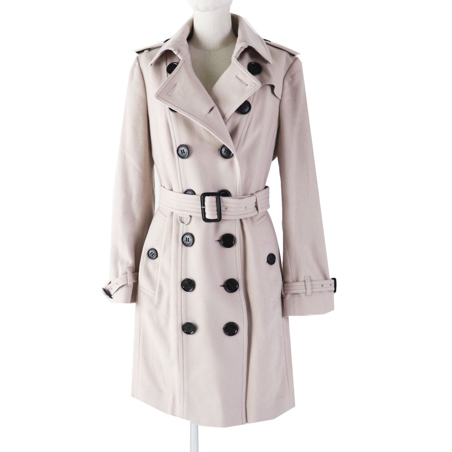 BURBERRY trench coat Outer: 100% cashmere, Lining: 100% cupra, Part: 100% wool, Sleeve lining: 100% viscose Light pink beige SANDRINGHAM Sandringham Women 44
