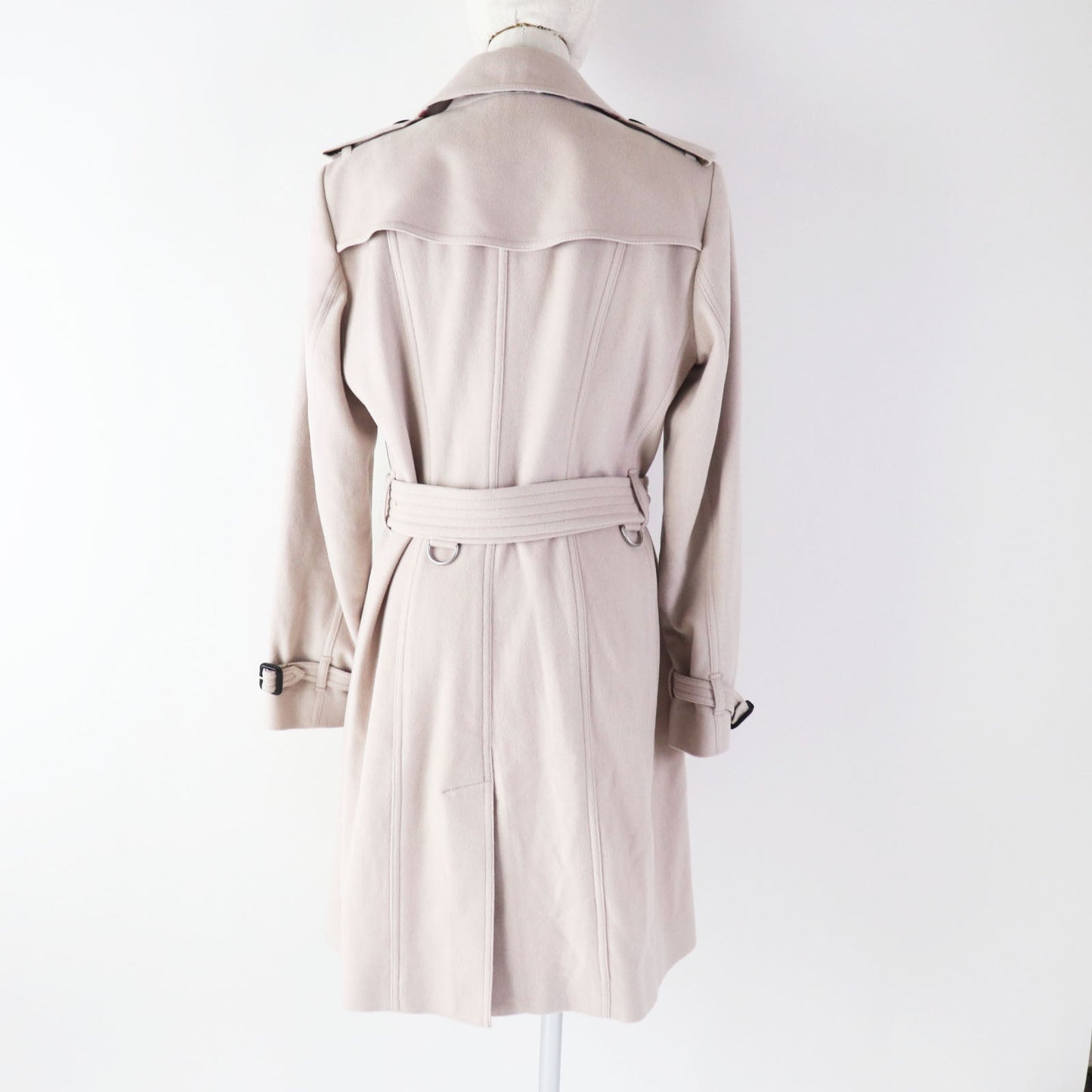 BURBERRY trench coat Outer: 100% cashmere, Lining: 100% cupra, Part: 100% wool, Sleeve lining: 100% viscose Light pink beige SANDRINGHAM Sandringham Women 44