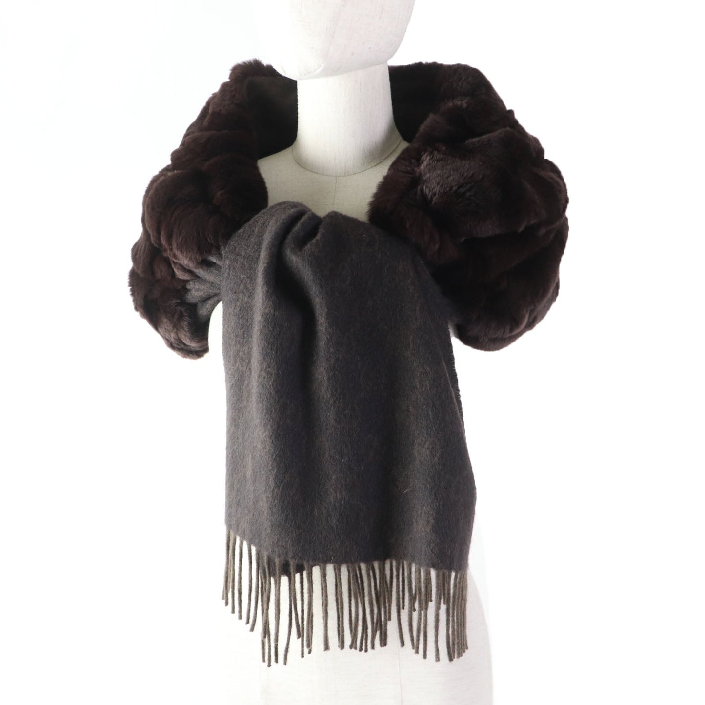 GUCCI Stall Main: 100% cashmere, Fur: 100% lapin Brown Women