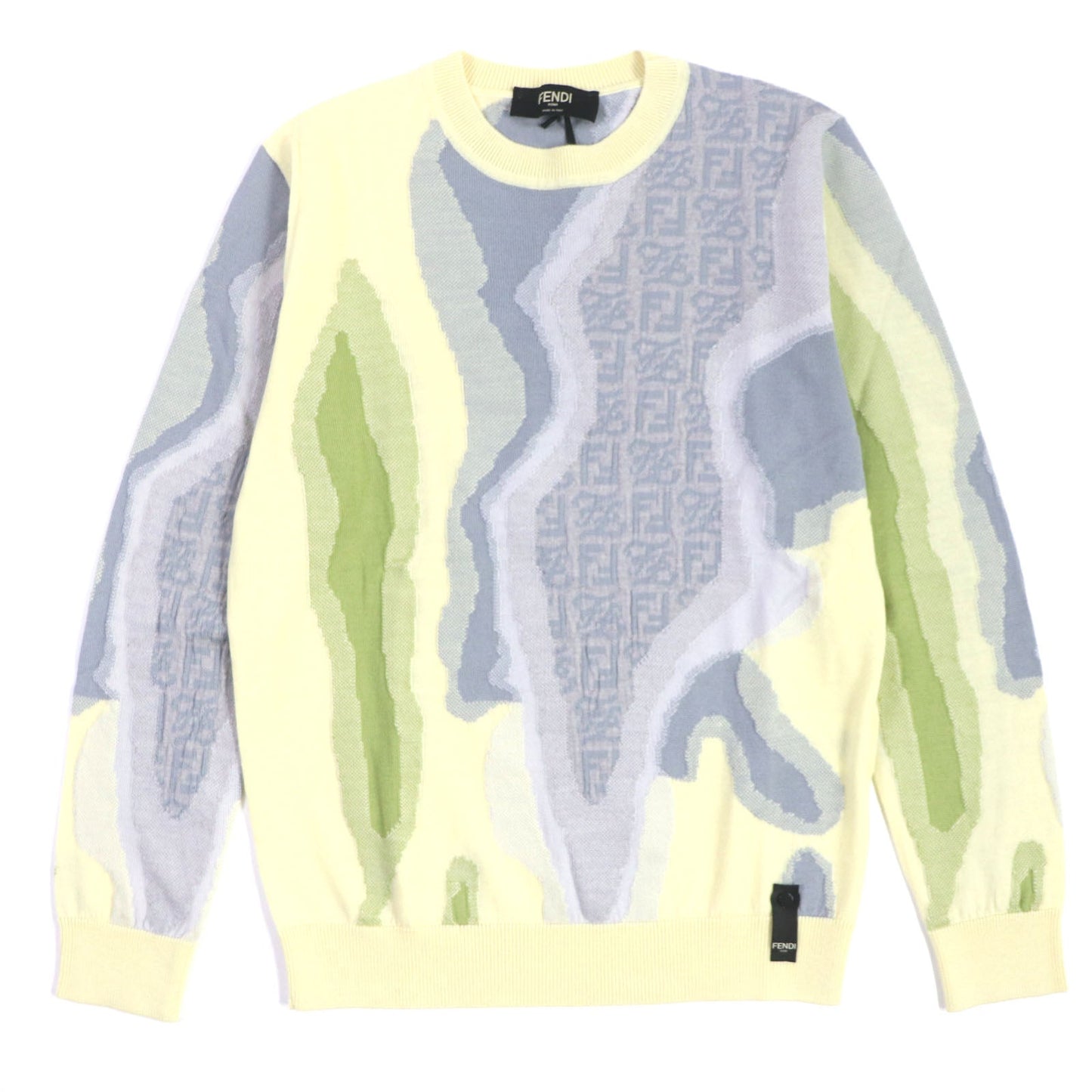 FENDI knit FZX039 Main: 68% cotton, Main: 32% nylon Yellow multicolor mens 46