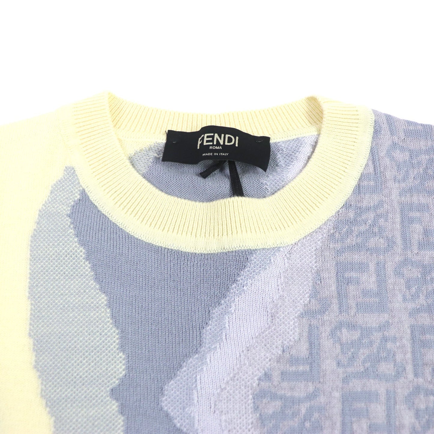 FENDI knit FZX039 Main: 68% cotton, Main: 32% nylon Yellow multicolor mens 46