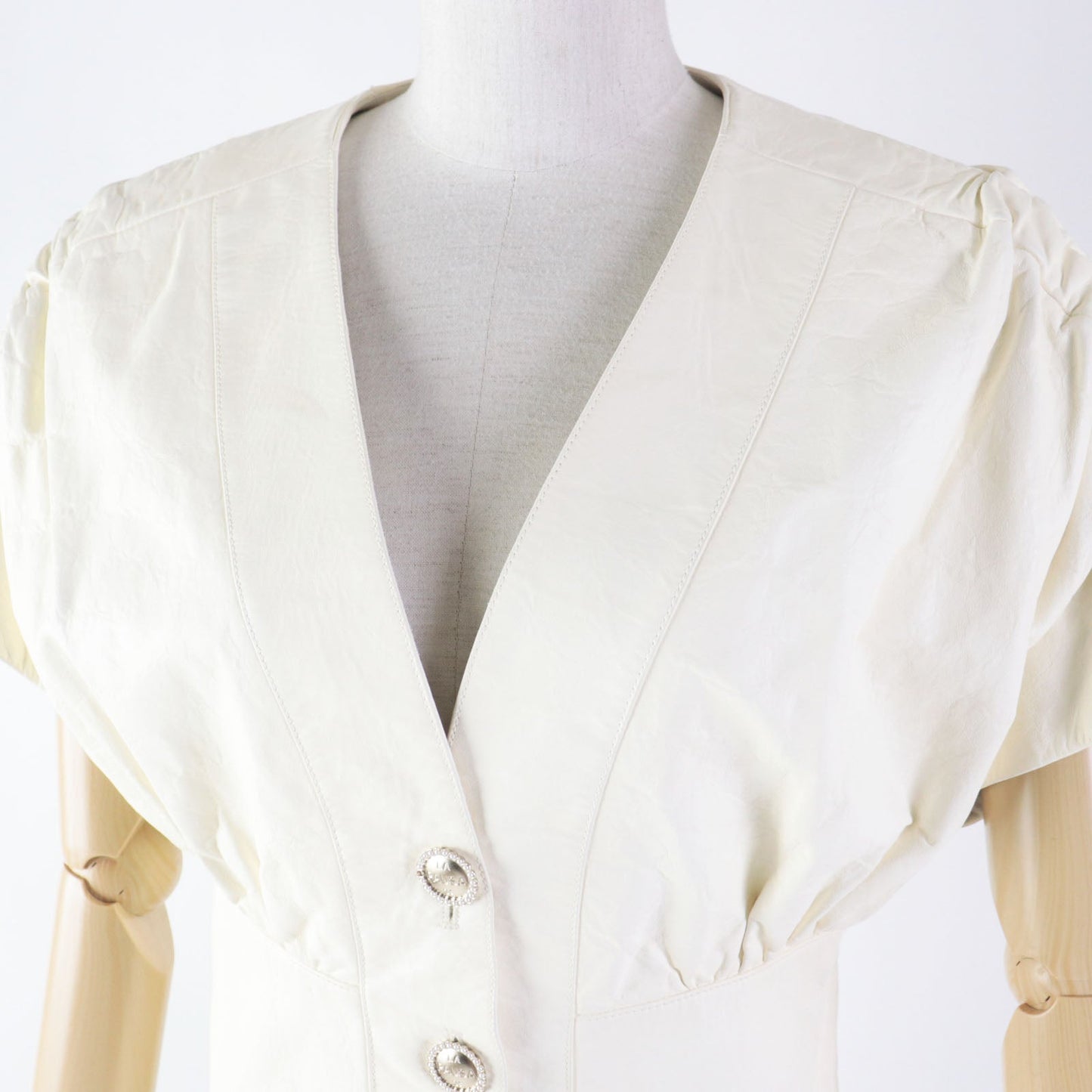 Chanel Lambskin Short Sleeve Leather Jacket Ivory Classic Flap Tote