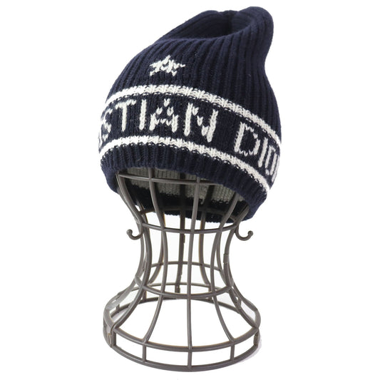Christian Dior Knit cap 31NOE714IXGH Main: 70% wool, Main: 30% cashmere Navy white Women