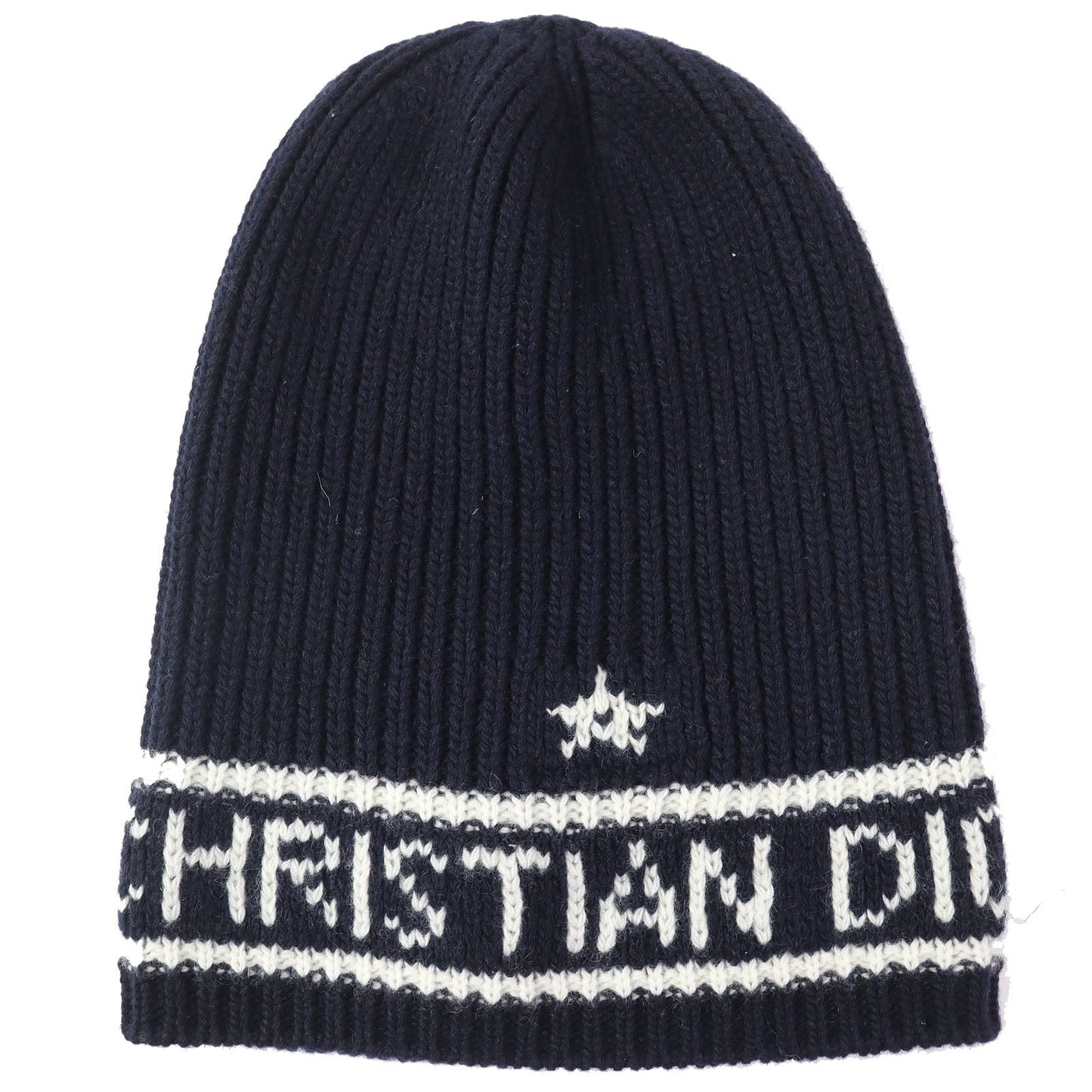 Christian Dior Knit cap 31NOE714IXGH Main: 70% wool, Main: 30% cashmere Navy white Women