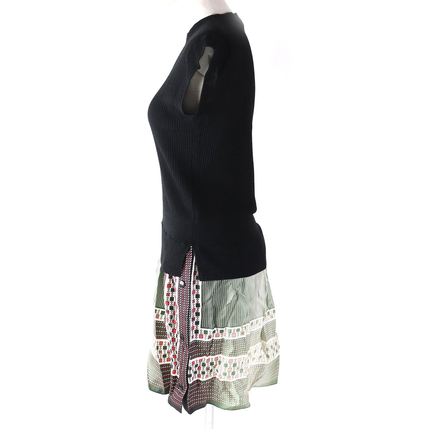 LOUIS VUITTON one piece Outer material: 95% wool, Outer material: 4% nylon, Outer material: 1% polyurethane, Part: 100% silk Black multicolor Women XS