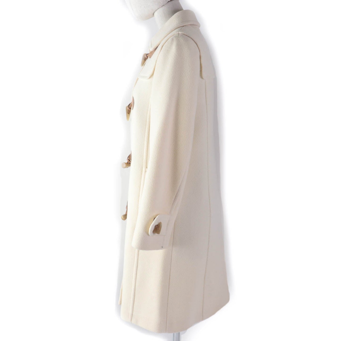 BURBERRY LONDON coat FN072-950-02 Main: 90% wool, Main: 10% nylon, Part: leather, Lining: cupra Ivory Women 38